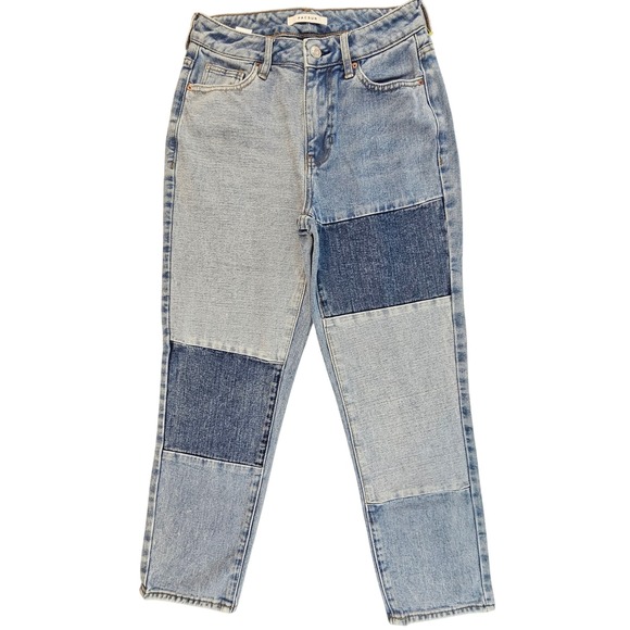 PacSun Denim - PacSun Jeans Size 24 Cropped Multi Wash Color Block Mom Jean 100% Cotton L629